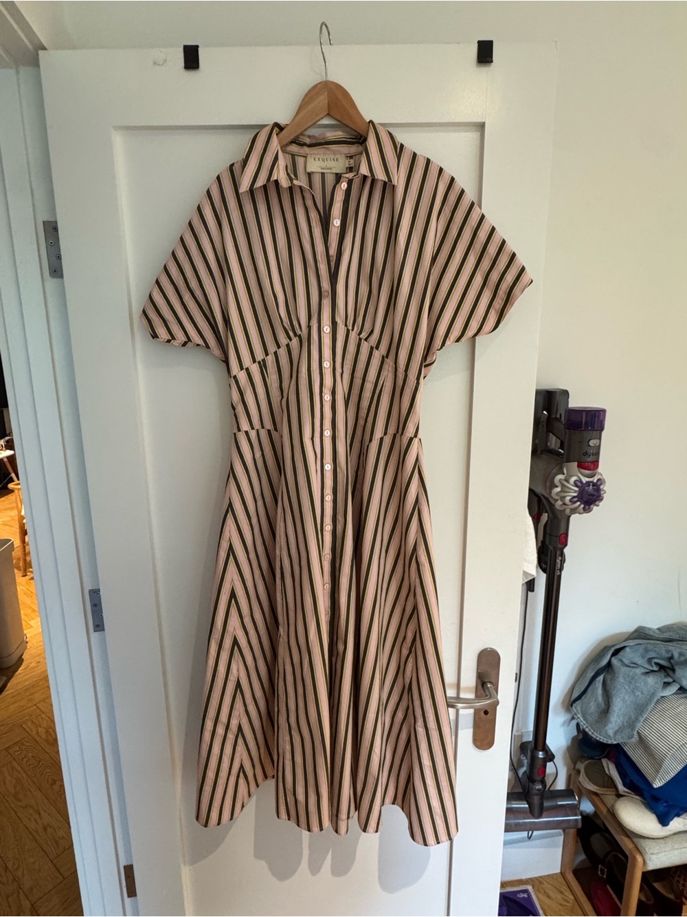 Anthropologie Exquise Raina Short-Sleeve Midi Shirtdress